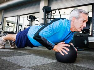 Physical activity performed by a man at the age of 50 to restore his strength